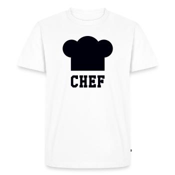 Toque Chef - Cuisine - Cuisinier - T-shirt Premium bio Homme - blanc - Devant - Nico (187cm)