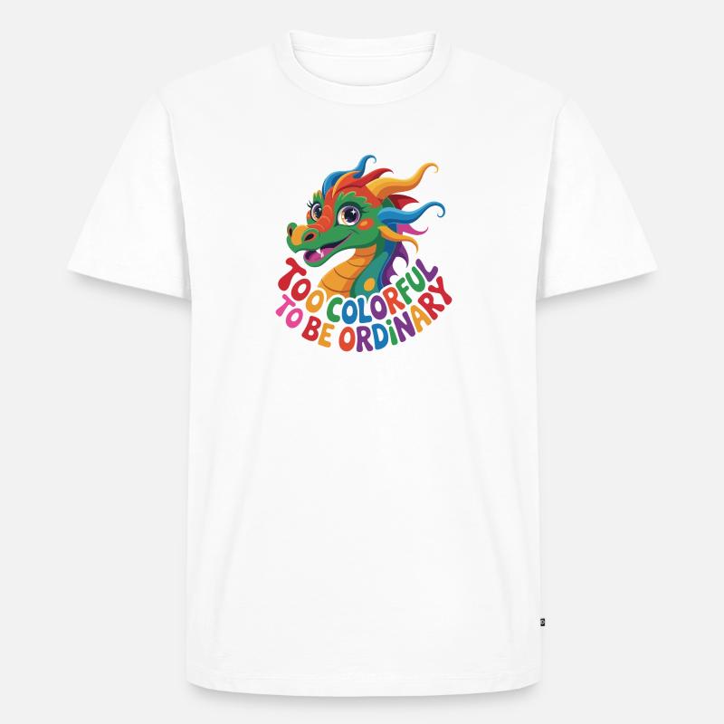 Farbenfroher eigenständiger Drache - Männer Premium Bio T-Shirt - Weiß
