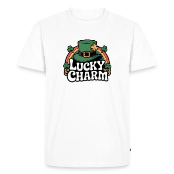 Lucky Charm Leprechaun-Chapeau Design - T-shirt Premium bio Homme - blanc - Devant - Nico (187cm)