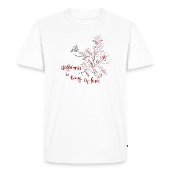 Amour et bonheur - T-shirt Premium bio Homme - blanc - Devant - Nico (187cm)