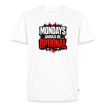 Monday should be optional Vintage - Men's Premium Organic T-Shirt - white - Front - Nico (187cm)
