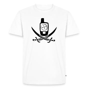 Drapeau pirate de géocaching - T-shirt Premium bio Homme - blanc - Devant - Nico (187cm)