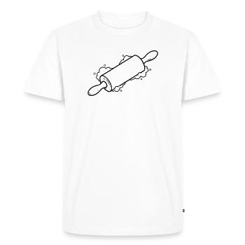 Contour de la farine de rouleau à pâtisserie - T-shirt Premium bio Homme - blanc - Devant - Nico (187cm)