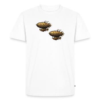 Zeppelin des dirigeables steampunk - T-shirt Premium bio Homme - blanc - Devant - Nico (187cm)