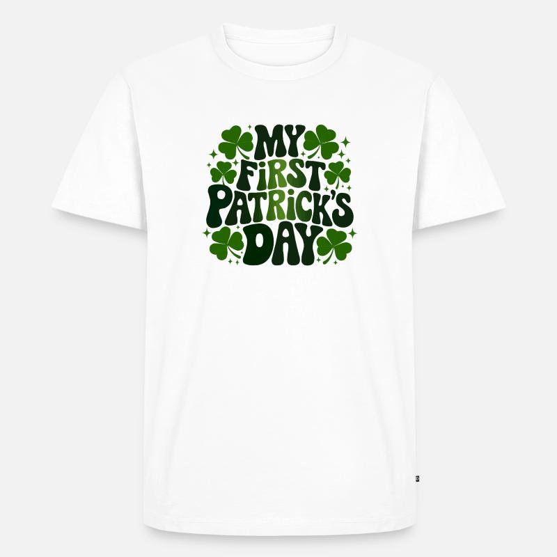 My First St Patricks Day - Männer Premium Bio T-Shirt - Weiß