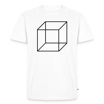 Cube Square - Men's Premium Organic T-Shirt - white - Front - Nico (187cm)