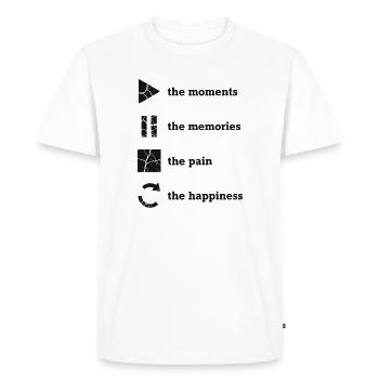 Mindfulness, Moments, Memories, Happiness - Men's Premium Organic T-Shirt - white - Front - Nico (187cm)