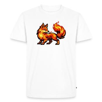 Renard de Feu – Animal des Flammes - T-shirt Premium bio Homme - blanc - Devant - Nico (187cm)