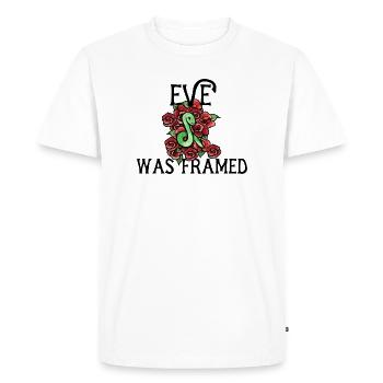 Serpent d’émeraude parmi les roses - T-shirt Premium bio Homme - blanc - Devant - Nico (187cm)