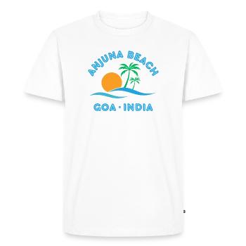 Plage d’Anjuna Goa Coucher de soleil - T-shirt Premium bio Homme - blanc - Devant - Nico (187cm)