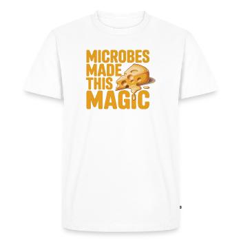 Microbes have done magic | Cheese - Men's Premium Organic T-Shirt - white - Front - Nico (187cm)