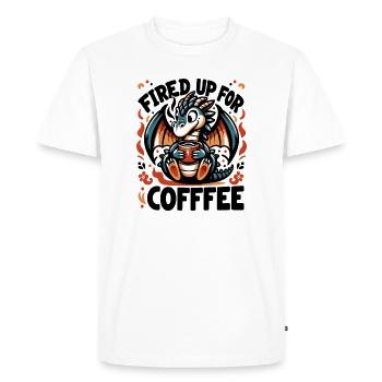 Joie de feu du Dragon du Café - T-shirt Premium bio Homme - blanc - Devant - Nico (187cm)