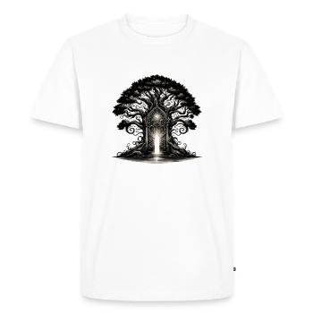 Light Gate of the Crystal Tree - Men's Premium Organic T-Shirt - white - Front - Nico (187cm)