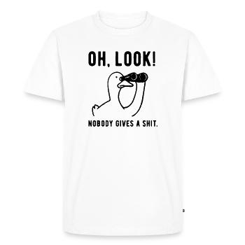Oh, Look! Nobody Gives a Sh*t Sarcastic Humor - Men's Premium Organic T-Shirt - white - Front - Nico (187cm)