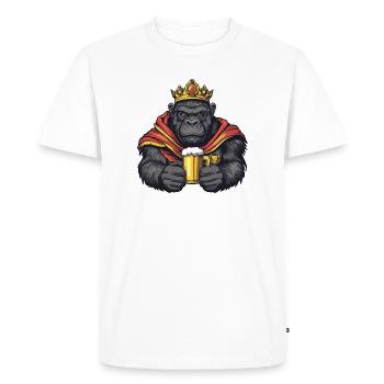 Le Roi de la Bière Gorille - T-shirt Premium bio Homme - blanc - Devant - Nico (187cm)