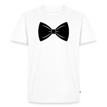 bow tie - Men's Premium Organic T-Shirt - white - Front - Nico (187cm)