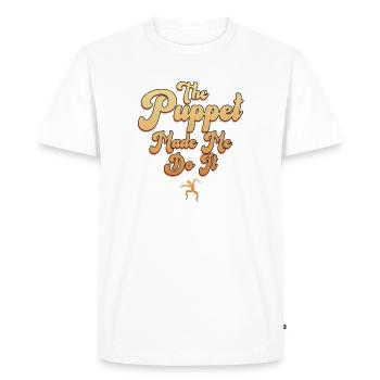 La marionnette m’a forcé à le faire - T-shirt Premium bio Homme - blanc - Devant - Nico (187cm)
