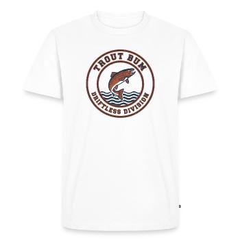 Trout Bum Driftless Division - Men's Premium Organic T-Shirt - white - Front - Nico (187cm)