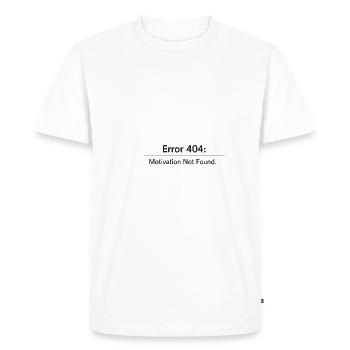 404 Motivation non trouvée | Chemise minimaliste - T-shirt Premium bio Homme - blanc - Devant - Nico (187cm)