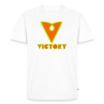Victoire - T-shirt Premium bio Homme - blanc - Devant - Nico (187cm)