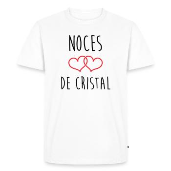 Noces de Cristal 15 ans de mariage - T-shirt Premium bio Homme - blanc - Devant - Nico (187cm)