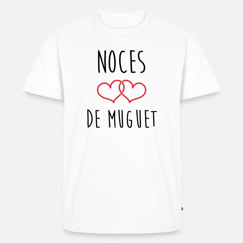Maiglöckchen-Hochzeit 13 Jahre Ehe - Männer Premium Bio T-Shirt - Weiß