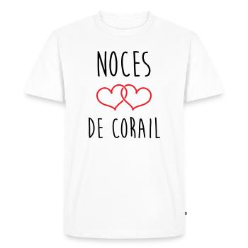 Coral Wedding 11 years of marriage - Men's Premium Organic T-Shirt - white - Front - Nico (187cm)