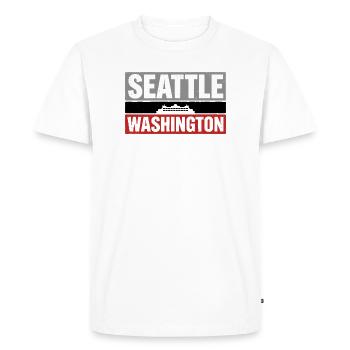 Seattle Washington Ferry Vintage Travel Souvenir - Men's Premium Organic T-Shirt - white - Front - Nico (187cm)