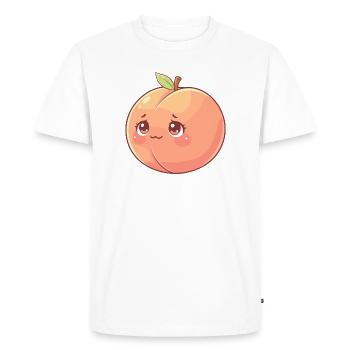 Cuddly Peach Kawaii - Men's Premium Organic T-Shirt - white - Front - Nico (187cm)