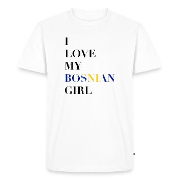 J’AIME MA FILLE BOSNIAQUE - T-shirt Premium bio Homme - blanc - Devant - Nico (187cm)