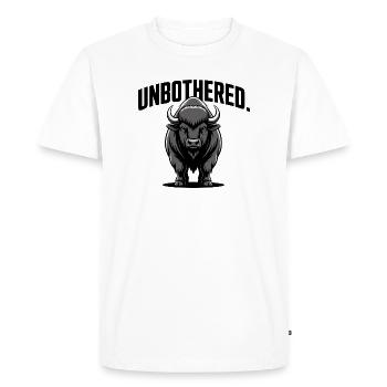Emblème du taureau indifférent - T-shirt Premium bio Homme - blanc - Devant - Nico (187cm)