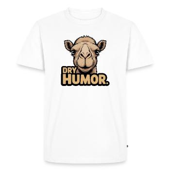 Illustration d’humour sec de chameau - T-shirt Premium bio Homme - blanc - Devant - Nico (187cm)