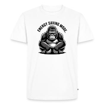 Gorilla Energy Saving Mode - Men's Premium Organic T-Shirt - white - Front - Nico (187cm)