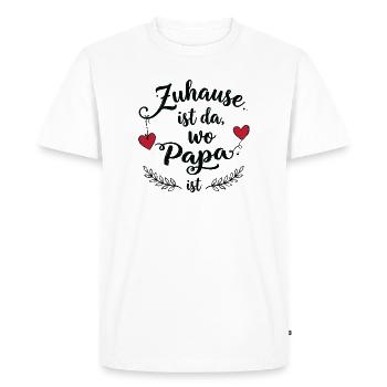 Home is where dad is - Sweet family design - Men's Premium Organic T-Shirt - white - Front - Nico (187cm)