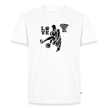 Love BasketBall - T-shirt Premium bio Homme - blanc - Devant - Nico (187cm)