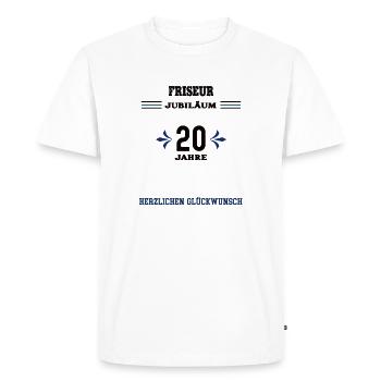 Hairdresser 20th anniversary Twentieth anniversary - Men's Premium Organic T-Shirt - white - Front - Nico (187cm)