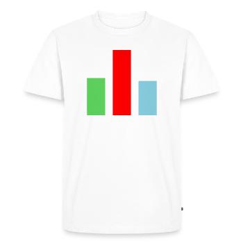 Statistiques du graphique à barres - T-shirt Premium bio Homme - blanc - Devant - Nico (187cm)