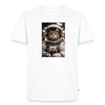 Chat de l’espace en costume d’astronaute - T-shirt Premium bio Homme - blanc - Devant - Nico (187cm)