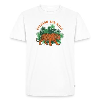 Unleash The Wild Tiger Jungle - Men's Premium Organic T-Shirt - white - Front - Nico (187cm)