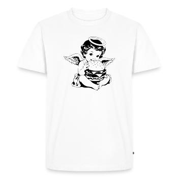 Burger Engel – Le chérubin mange du millésime hamburger - T-shirt Premium bio Homme - blanc - Devant - Nico (187cm)
