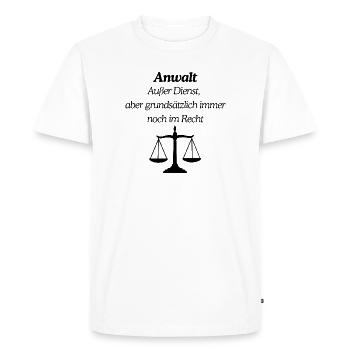 Lawyer always in the right - Men's Premium Organic T-Shirt - white - Front - Nico (187cm)
