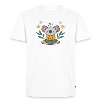 Koala Zen Meditation - Men's Premium Organic T-Shirt - white - Front - Nico (187cm)