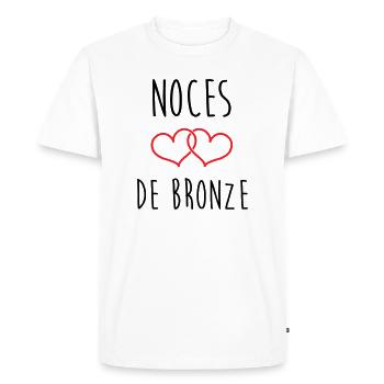 Bronze Wedding 22 Years of Love - Men's Premium Organic T-Shirt - white - Front - Nico (187cm)