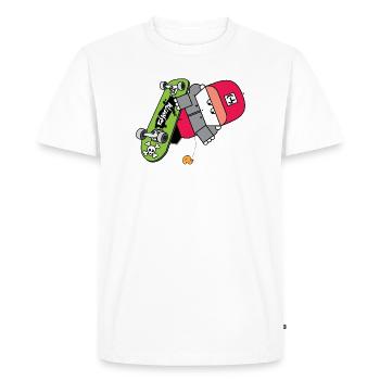 Graphique néon Skate Panda - T-shirt Premium bio Homme - blanc - Devant - Nico (187cm)