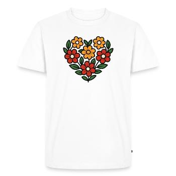 Motif Cœur de Fleurs - T-shirt Premium bio Homme - blanc - Devant - Nico (187cm)