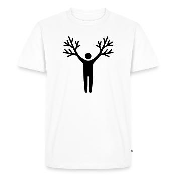 Tree Human Roots Growth - Men's Premium Organic T-Shirt - white - Front - Nico (187cm)