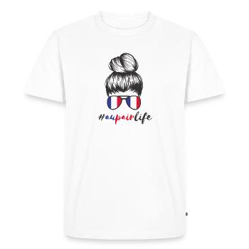Au Pair France Year Abroad France #Aupairlife - Men's Premium Organic T-Shirt - white - Front - Nico (187cm)