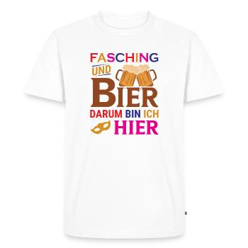 Carnival and beer, that's why I'm here - Men's Premium Organic T-Shirt - white - Front - Nico (187cm)