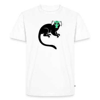 Tamarin Singe proteste contre le masque à gaz - T-shirt Premium bio Homme - blanc - Devant - Nico (187cm)