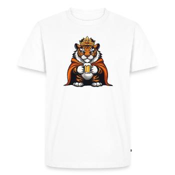 Roi de la Bière Tigre - T-shirt Premium bio Homme - blanc - Devant - Nico (187cm)